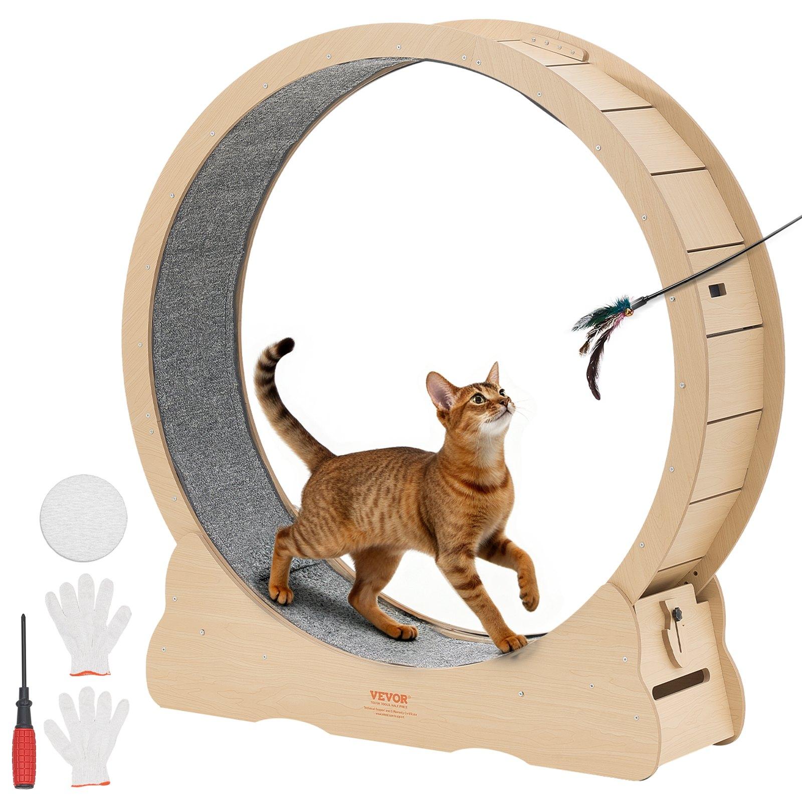 VEVOR Cat Exercise Wheel, 120cm Wooden
