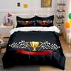 Racing Trophy Checkered Flags Bedding Duvet Cover Set  (1*Duvet Cover 2*Pillowcases, Without Duvet Insert)