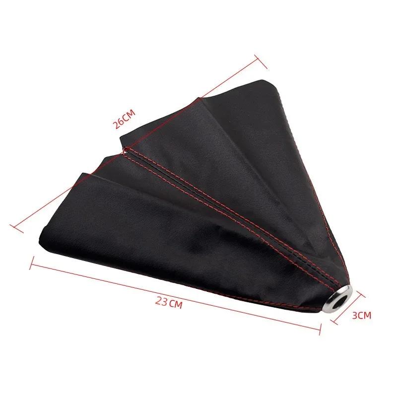 16mm Universal PU Leather Car Shift Collar Carbon Fiber Automatic Car Manual Shift Lever Knob Shift Boot Cover Leggings