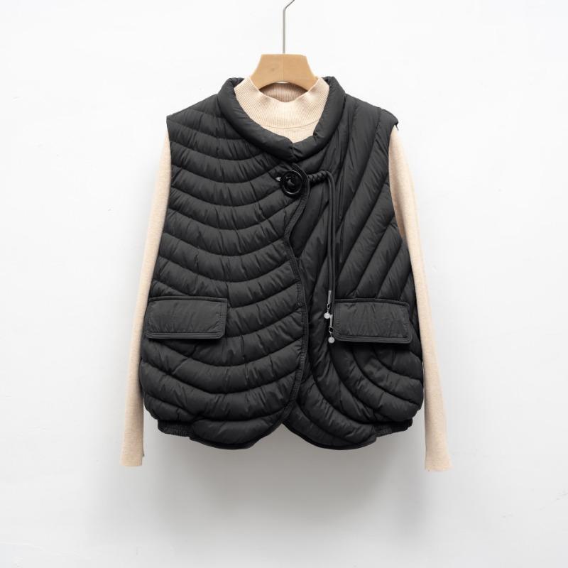 Down vest new national standard 90 down casual autumn and winter light and simple solid color round neck loose coat