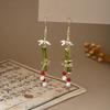 Elegant Butterfly Water Drop Pearl Tassel Earrings for Women - Traditional Qipao Style
