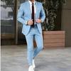Conjunto de Terno Formal Masculino Slim Fit: Conjunto Jaqueta e Calça de Cor Sólida 2026