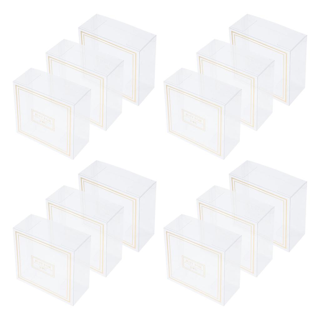 12Pcs Clear Favor Boxes Candy Boxes Packaging Party Wedding Transparent Plastic Treat Box Bridal Shower Crisp Packaging Box