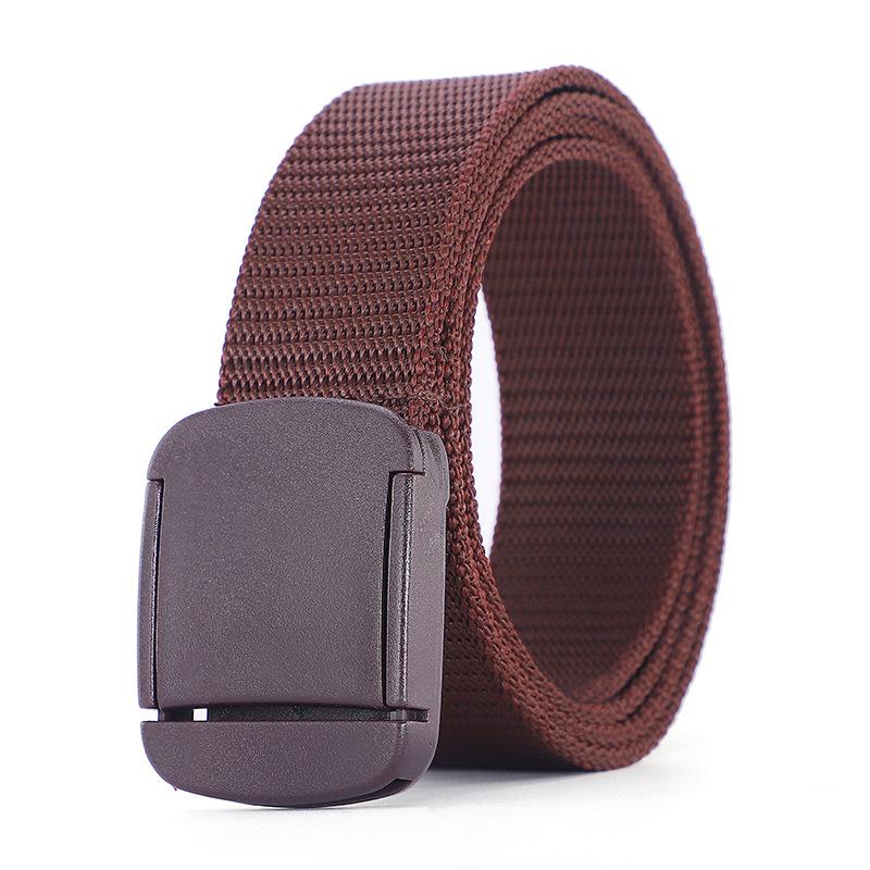 

Нейлоновый тактический ремень для занятий спортом на открытом воздухе, пластиковая пряжка, гипоаллергенный мужской холщовый ремень 120cm темно-коричневого