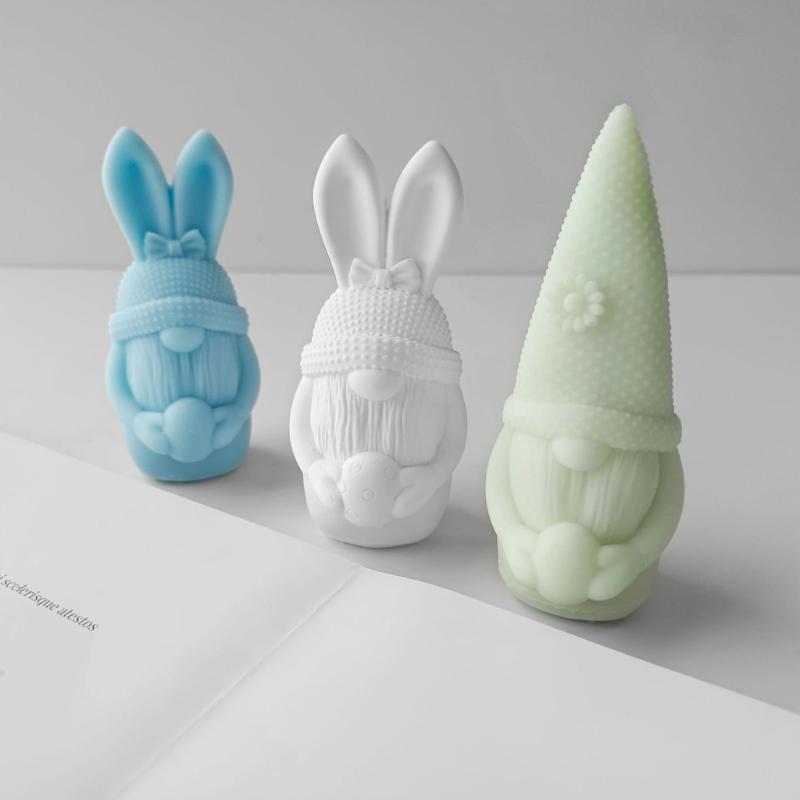 Świąteczny brodaty karzeł stary człowiek formy śliczny królik wielkanocny świeca silikonowa forma świeca projekt ozdoba domu DIY narzędzie rzemieślnicze