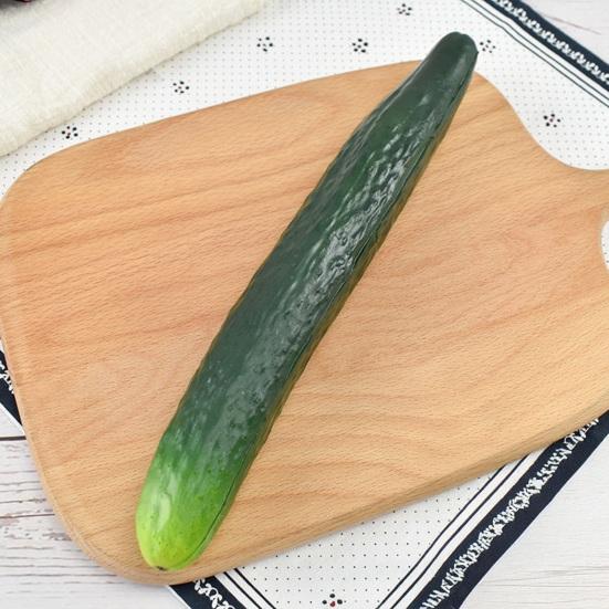 Squeeze Vegetable Toy, Realistic Fake Cucumber Eggplant Stress Ball, Soft PU Slow Rise Fidget for Adults, Farmhouse Kitchen Decor