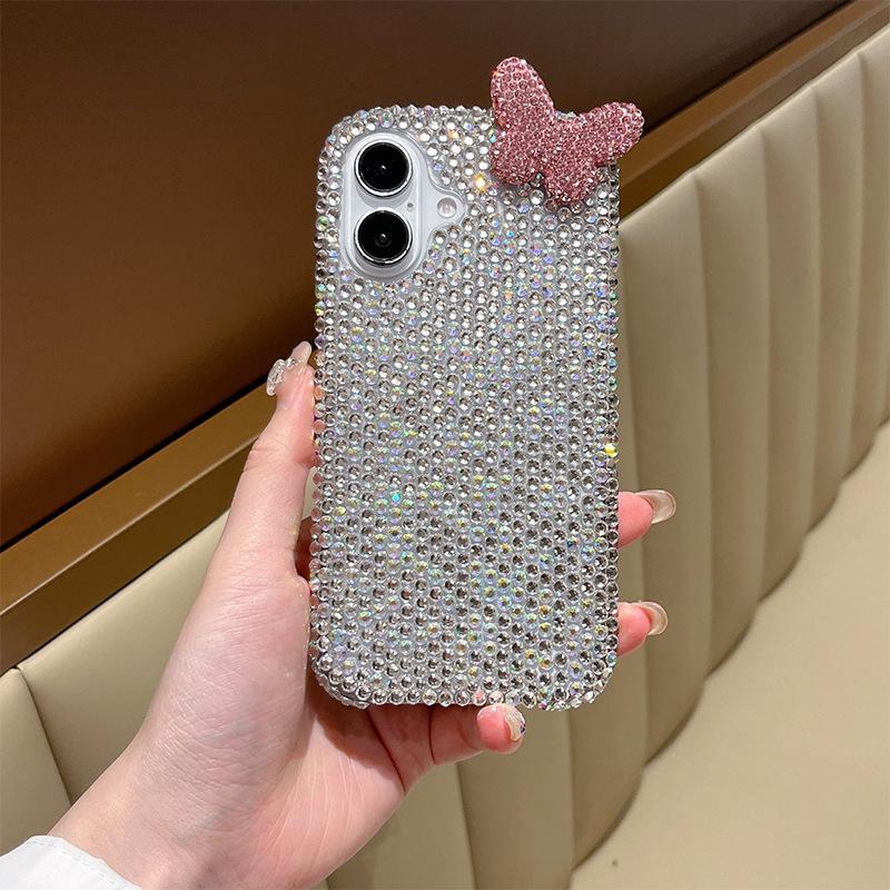 

Three-dimensional Butterfly Rhinestone Mobile Phone Case for IPhone17promax Hand Strap for Apple 16 Hard Shell 14 Female New Model For iPhone 7/8/SE 2020