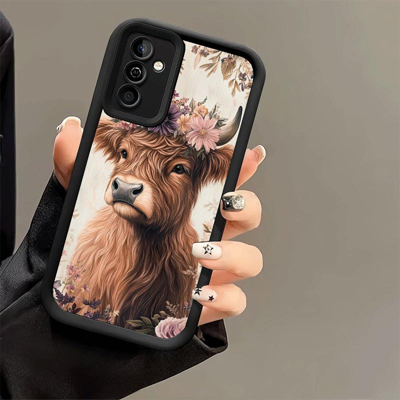 Coque de téléphone pour Samsung Galaxy A17 A16 A15 A14 A13 Vache des Highlands Mignonne A56 A36 A26 A55 A35 A25 A54 A34 A24 A53 A33 A23 A07 A06