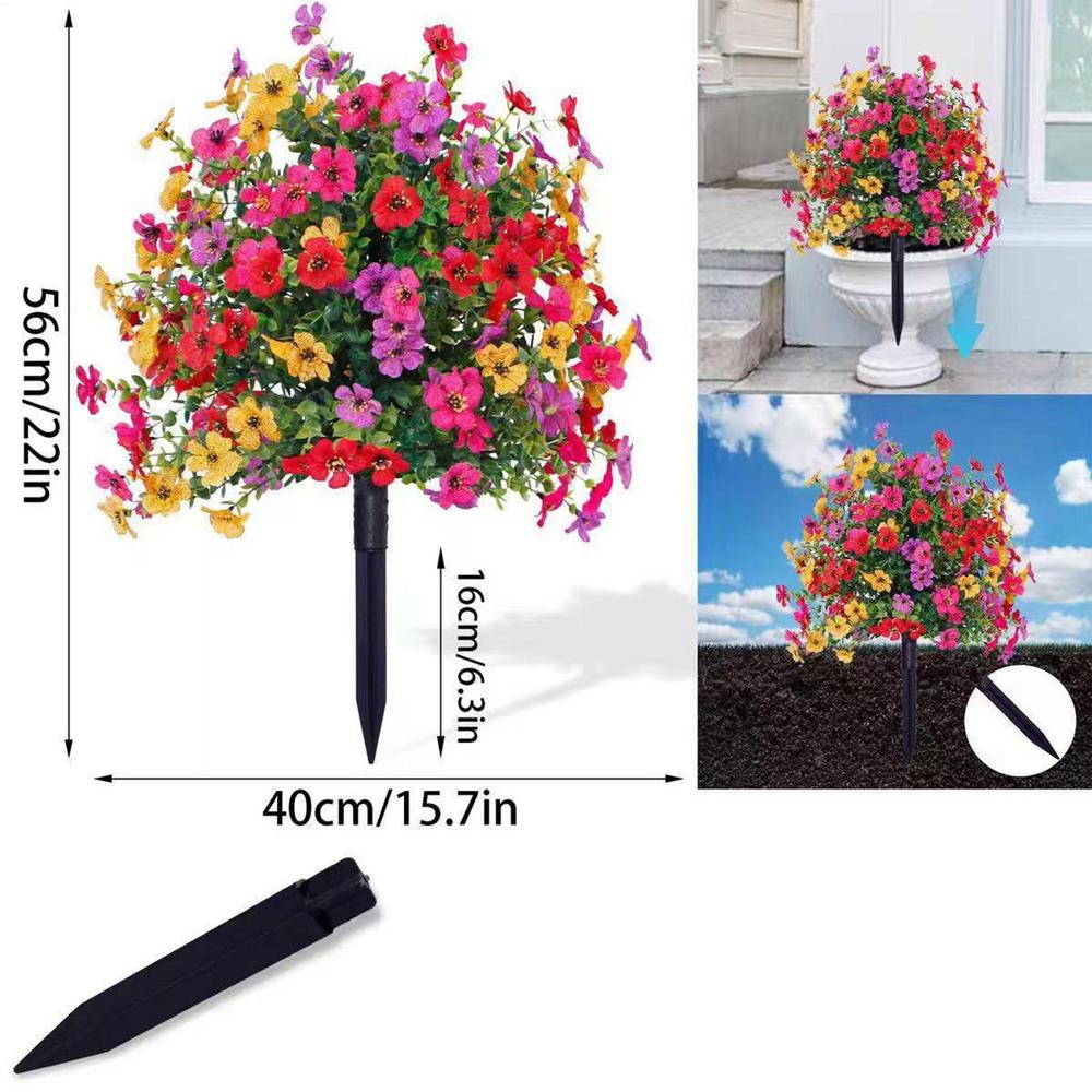22" Realistic Artificial Topiary Ball with Spike Fake Shrubs Faux Yard Plants for Outdoor Courtyards Porch Patio Home Decoration