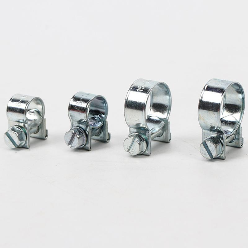 10PCS/Set Car Fuel Hose Clips Hoses Clamps Set Mini Carbon Steel Air Hose Clamp Diesel Petrol Pipe Clips Auto Hose Parts