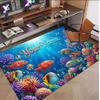 Fish Ocean Theme Soft Crystal Velvet Rug Custom Name & Text Print Non Slip Floor Rug for Bedroom Living Room
