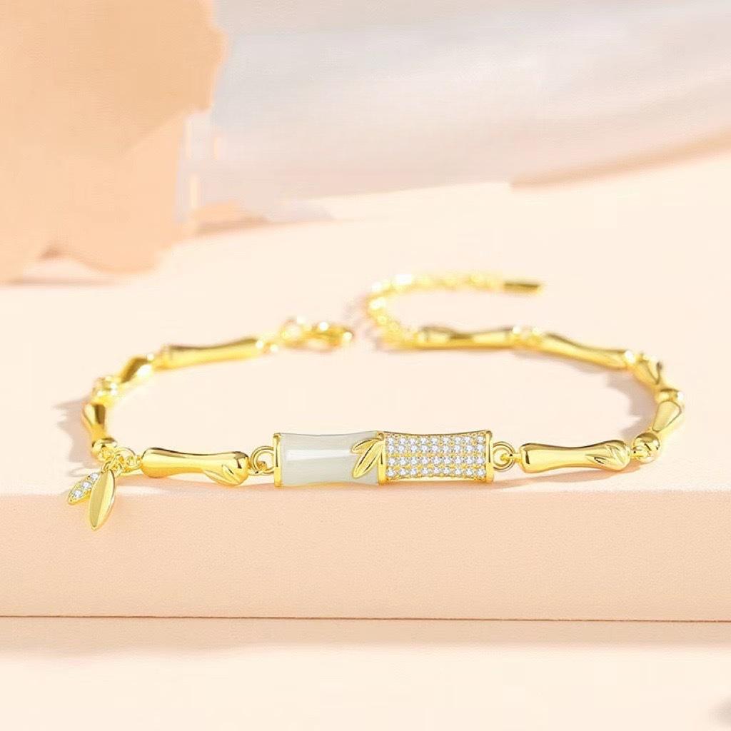 

Новый китайский браслет из имитации нефрита Хэтянь с бамбуковым узлом, женский, легкая роскошь, высокое качество, национальный стиль, нишевый, подарок на день рождения, ювелирное изделие