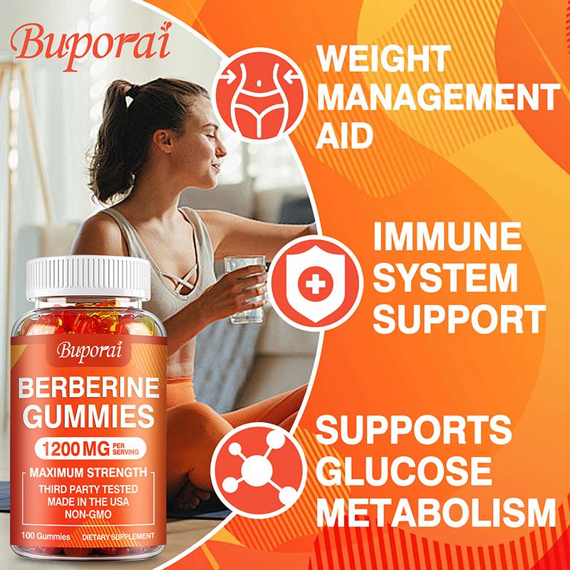 Hochabsorbierbare Berberin-Gummis, 1200 mg pro Portion, unterstützen die Herz-Kreislauf-Gesundheit und das Immunsystem.