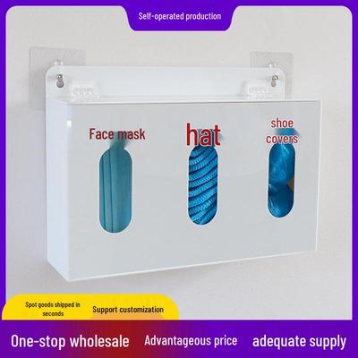 Wall-Mounted Storage Box for Hats, Shoes, Masks, Gloves - White Acrylic, Punch-Free Design