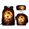 Set Scolastico Tre Pezzi Zaino Borsa Portapenne Borsa Pranzo Zaino con Immagini Street Tide Pallacanestro Calcio Set Zaino