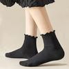 Women Socks Ruffle White Black Frilly Lolita Style Japanese Maiden Cute Kawaii Cotton Harajuku Princess Crew Calcetines