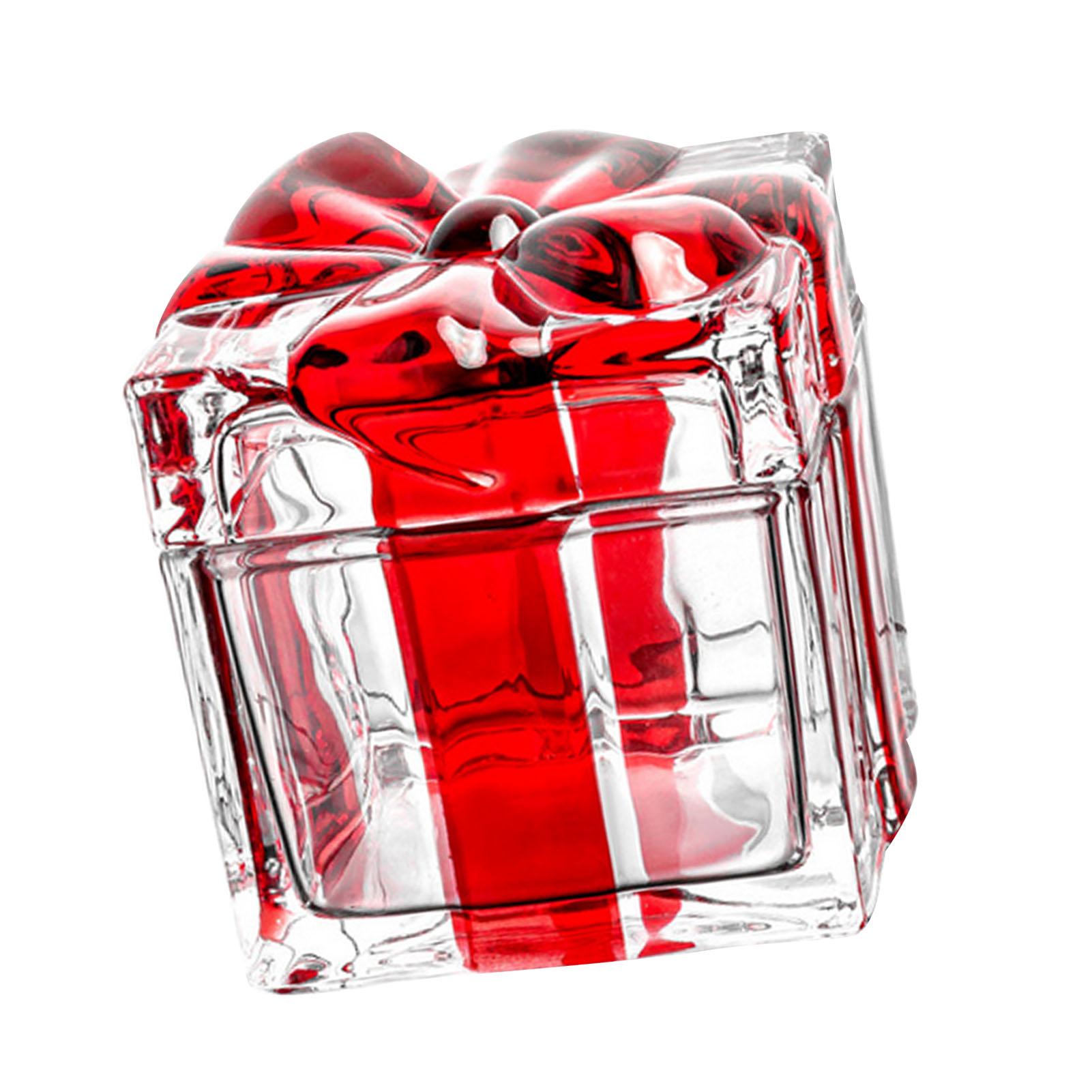 Xmas   Jar Gift Box Shaped   Dish with Lid Holiday Dessert Bowl Party Decor for Candies  s Treats
