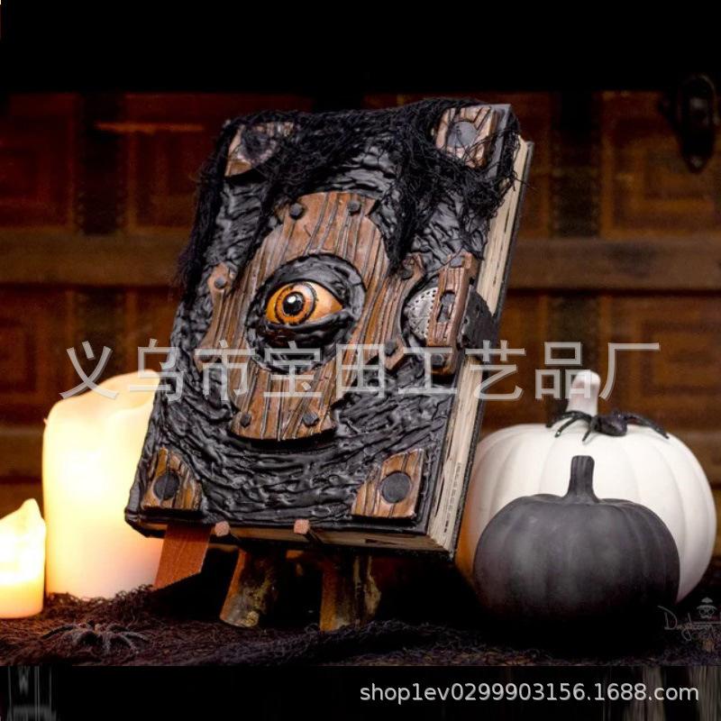 

New, Halloween Curse Devil s Eye Horror Book Atmosphere Decoration Home Crafts Ornament Spot