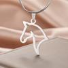 My Shape Horse Pendant Necklaces Stainless Steel Necklace Animal Horse Head Horserace Chain Horse Lover Lucky Amulet Jewelry