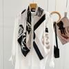 Silk scarf women's spring and autumn Korean version versatile 91 plain crepe satin square scarf mulberry silk silk scarf with shawl