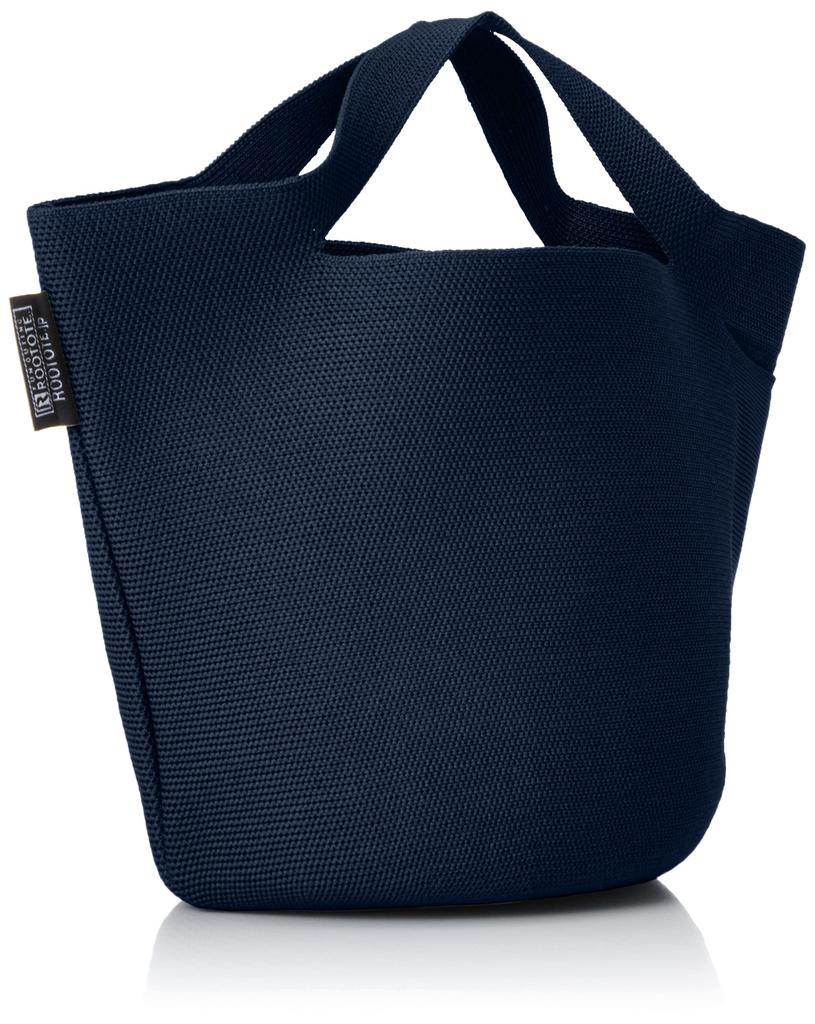 Free Hat Recycled Yarn Knitted Basket Tote Bag Baby Lou 0255 Navy [Rootote] Lightweight, Standing, Shape, Po-No
