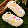Casual Breathable Clogs With Cute Cartoon Charms For Girls, Slip-on Beach Slide, Anti Slip Garden Clog Shoes For Beaches 3057