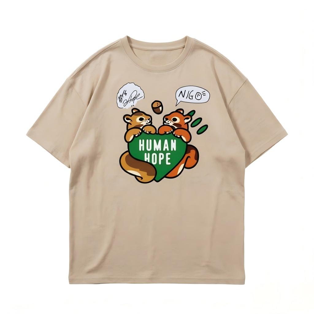 Cute Flying Squirrel Heart Print Oversized T Shirt Unisex Women Kawaii HuUnisex Cartoon Short Sleeve Cotton Casual Tops Summer 2026 L