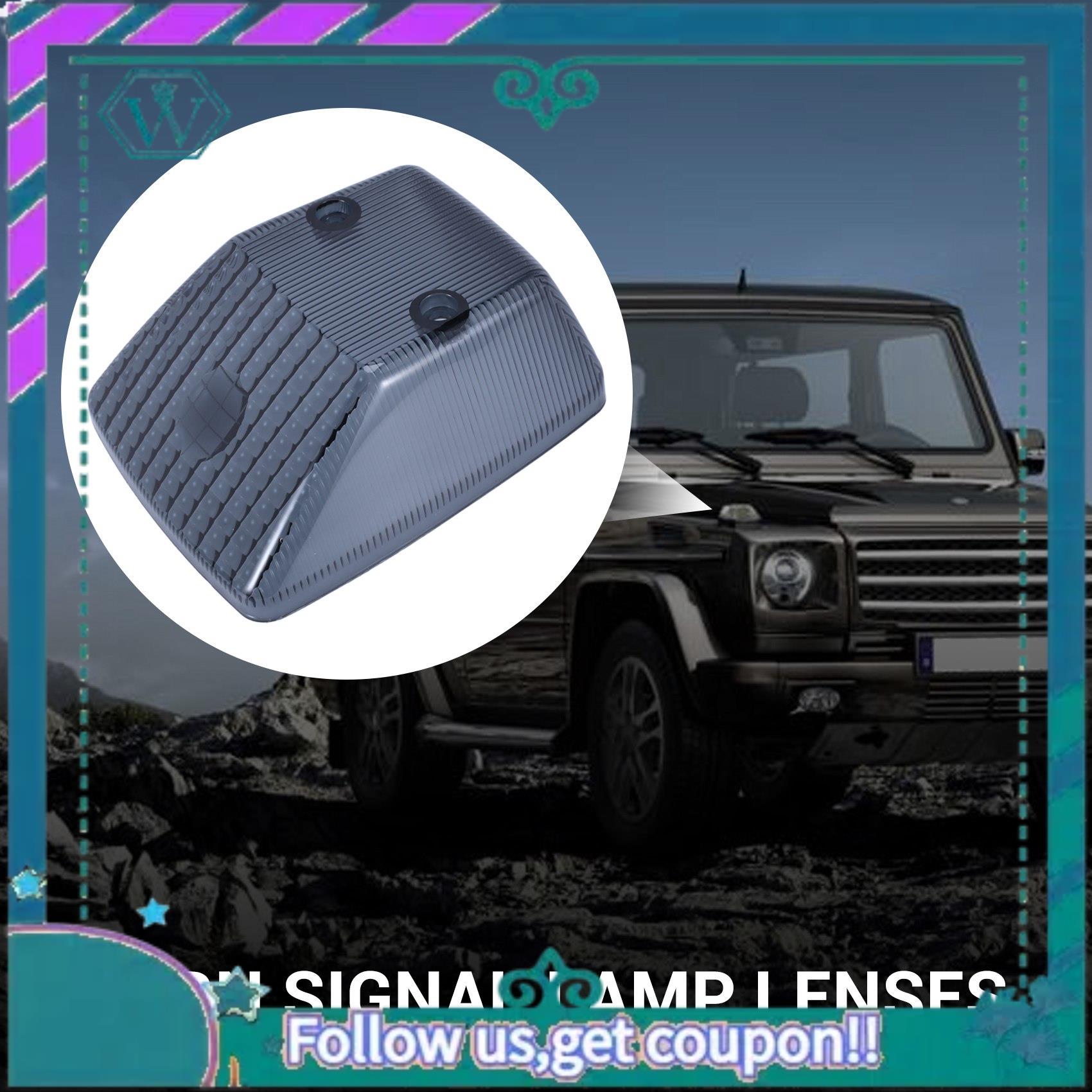 AA92-Car Gloss Black Front Turn Signal Lamp Lenses For Mercedes Benz W463 G-Class G500 G550 G55 G63 G65 1986-2018 A4638260057 Gloss Black