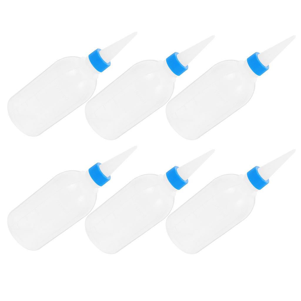6Pcs Long Dispenser Bottles Transparent Plastic Precision Spout for Sewing Machine Automotive Maintenance Motor Oil