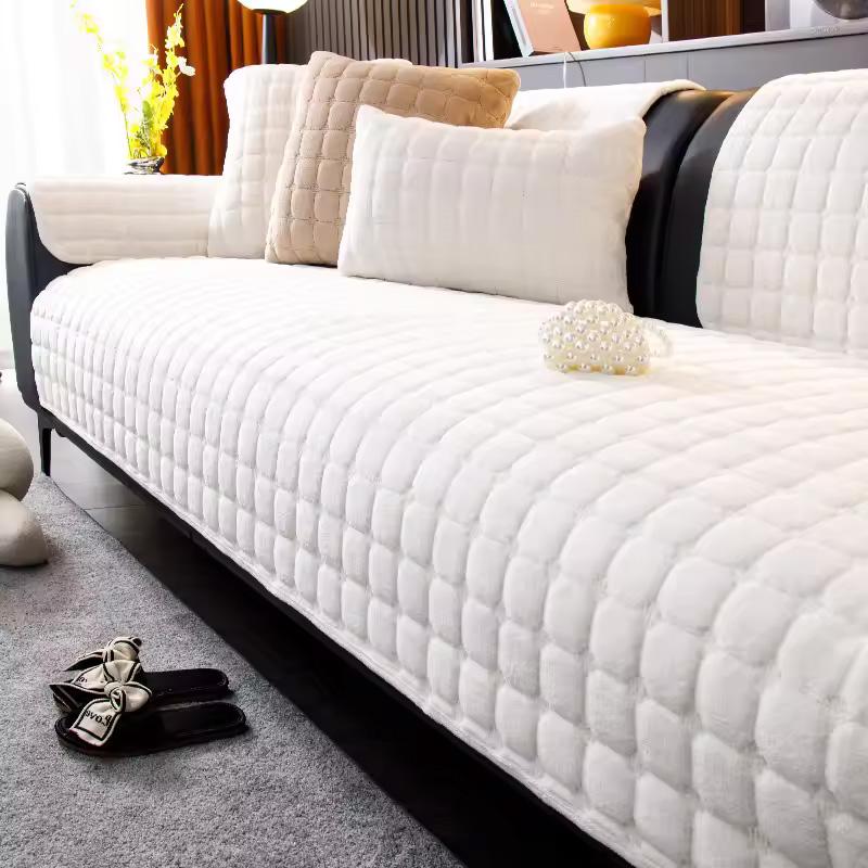 

Фланелева подушка для дивана Four Seasons Загальна неслизька потовщена накидка на спинку дивана для вітальні Сучасна плюшева подушка для сидіння 70x70cm білий