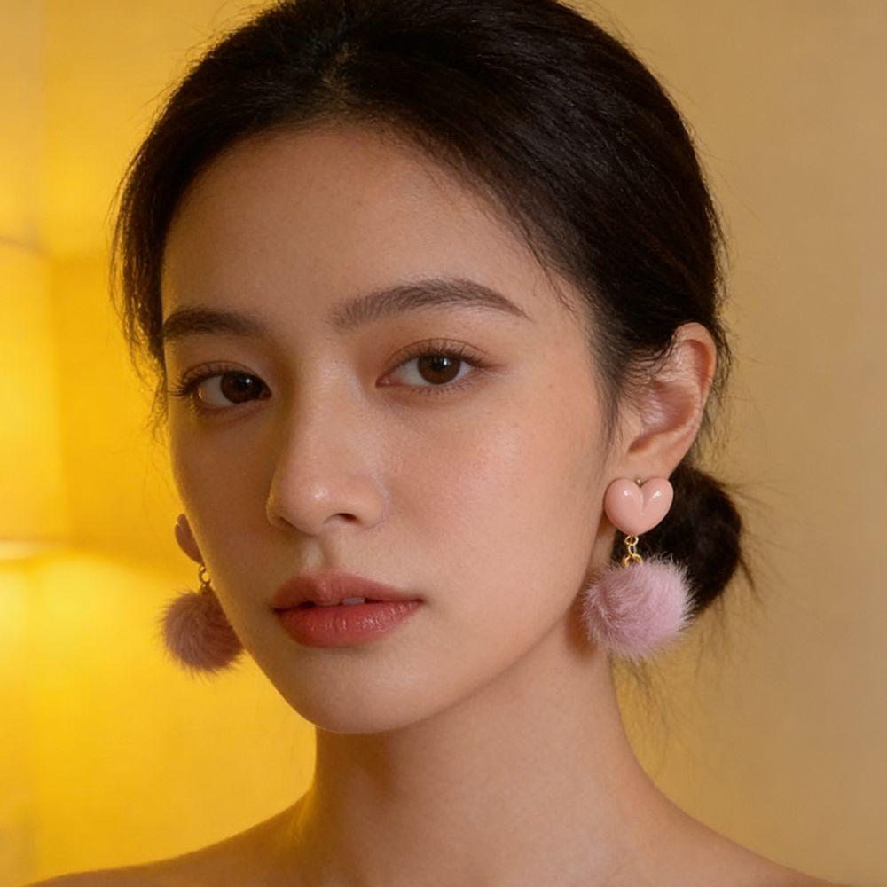 Sweet Heart Shaped Earrings Ear Stud Love Heart Earring Elegant Valentine's Day Earring Party