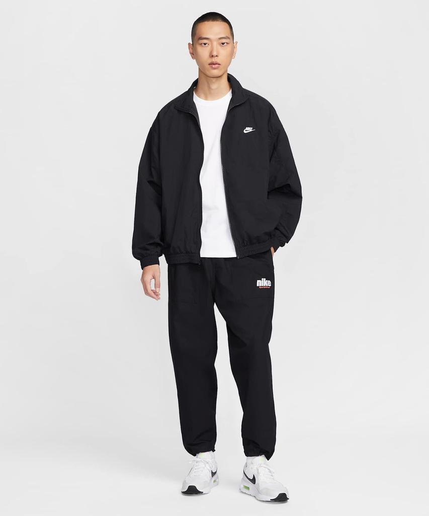 Nike Club Oversized Woven Track Jacket M - Black:White / Hq6110-010