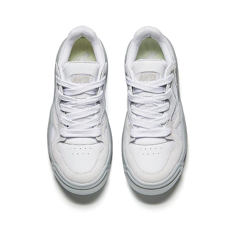 Anta Eggy Shoe 2.0 Height Increasing Lightweight Low top Skateboard Shoes Women's Pure White 122438021-2