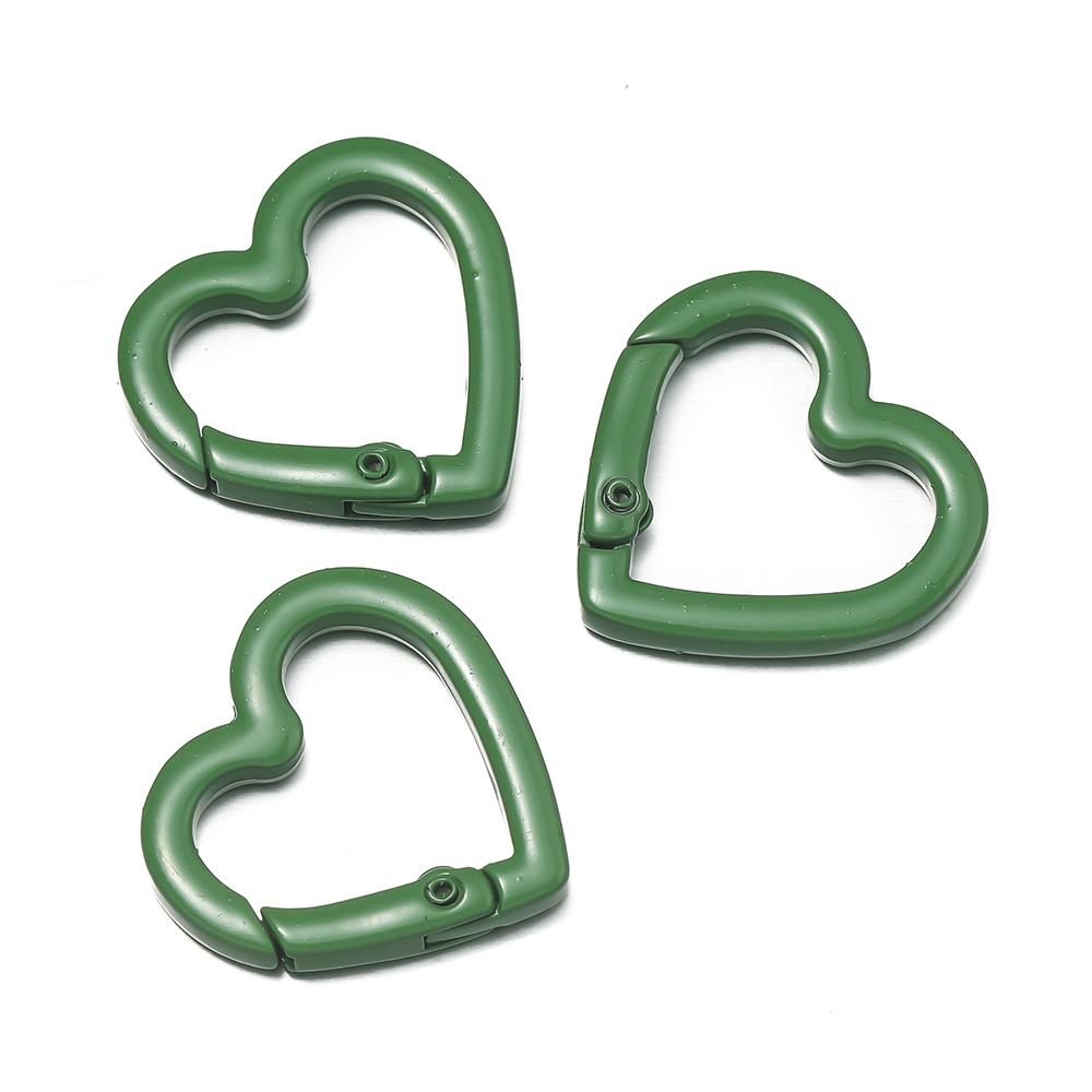 5pcs Metal Heart Spring Clasp Openable Love Shape Carabiner Keychain Clips Hook Dog Chain DIY Jewelry Buckles Connector