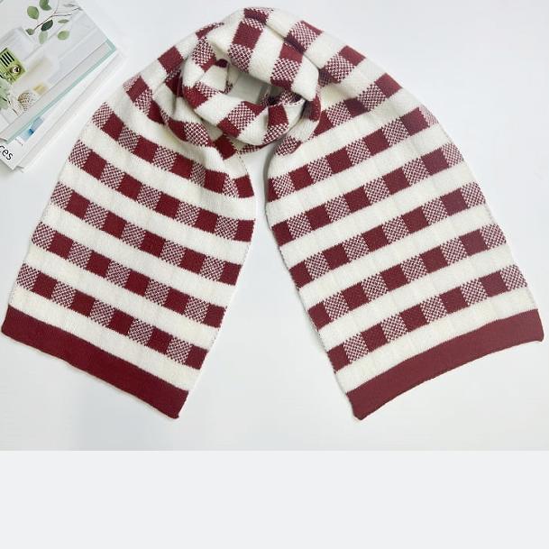 

Women s Student Retro Temperament Plaid Scarf Winter Korean Style Versatile Warm Thickened Cute Neck Warmer One size