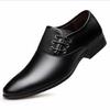 Men's Large Size Korean Style Leather Formal Business Shoes - British Pointed Toe, Breathable, Non-slip