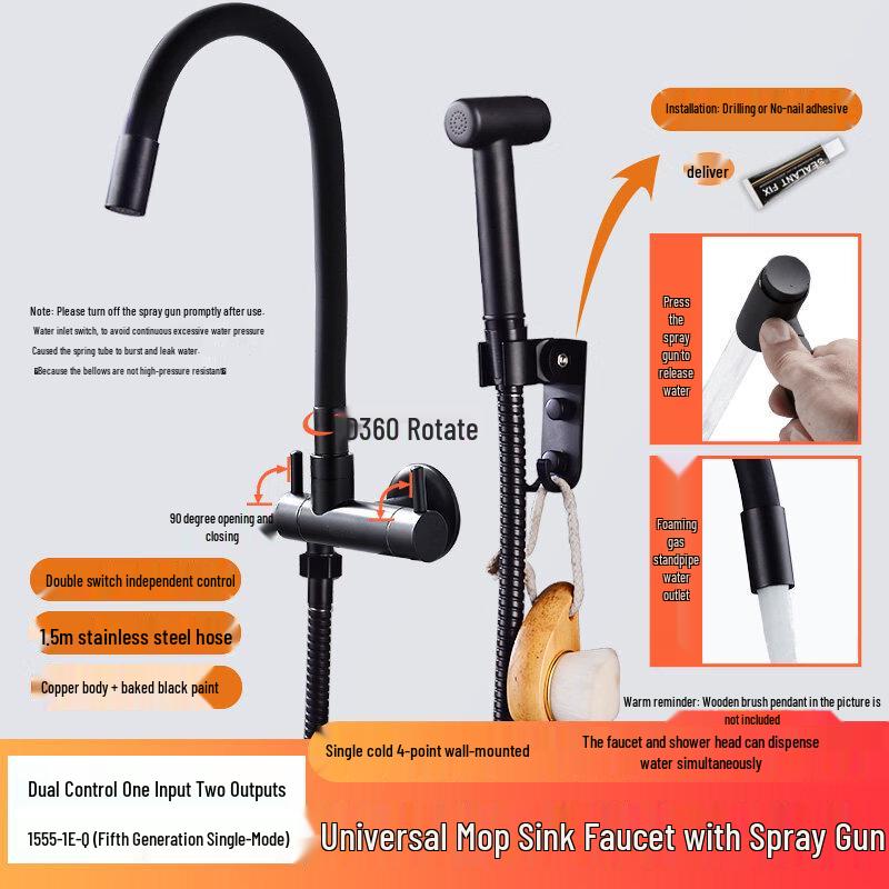 TLXT Wall-Mounted Mop Sink Faucet