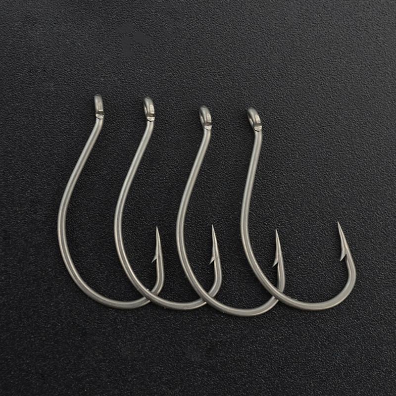 50Pcs Barbed Fishings Hook Replacement Highly Carbon Stainsless Steel Eyed Fishes Hook Rustproof Carp Fishings Hook