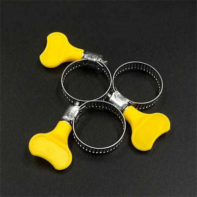 10/50Pcs Adjustable Stainless Steel Pipe Clamps Plastic Handle Outer Diameter 8-38mm Hose Clips Garden Irrigation Tube Fasteners