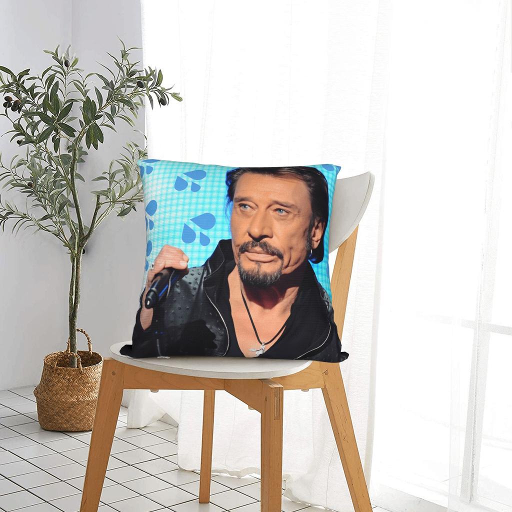 J-Johnny H-Hallyday Pillow Case Square Pillow Cover For Office Car Home Decor Cute Funny Pillowcases