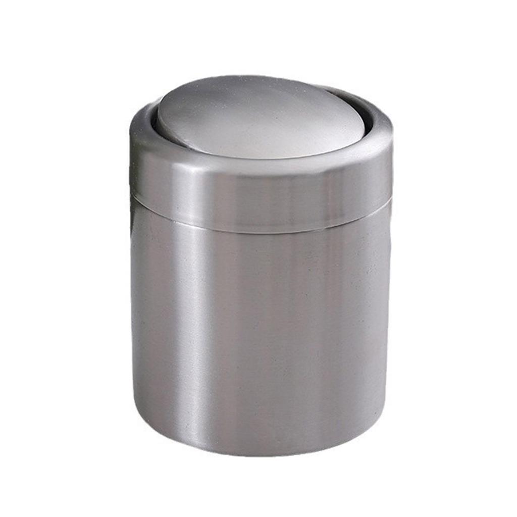 Kosz na śmieci ze stali nierdzewnej, mały kosz na śmieci na blat, 1,5 l, z pokrywą obrotową lub bez, kosz na śmieci na blat biurowy
