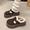 thick-soled cotton slippers women's 2025 snow boots Birkenstock boots women's piled thickened fluffy warm winter cotton shoes bread shoes