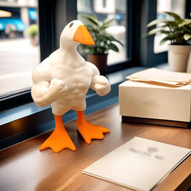 New Home Decoration Resin Crafts Funny Muscle Duck Office Desk Computer Table School Courtyard Decoration Resin Crafts Figurines