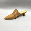Shoes Leather Low Heel Women's Mules Slippers and Ladies Sandals Pointed Toe Slides  Eva Elegant Fashionable Summer  Shoe