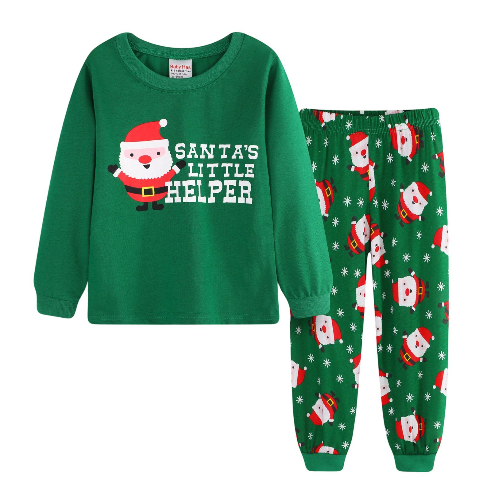 

Children s Home Wear Pajamas Set Long-sleeved Tops And Long Pants Two-piece Coat Play Christmas Clothes 110