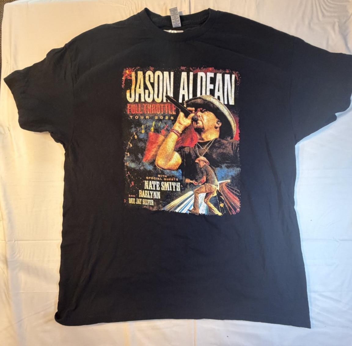 Jason Aldean – Full Throttle Tour 2025 Unisex Black T-Shirt Size XL Unisex T-Shirt XL