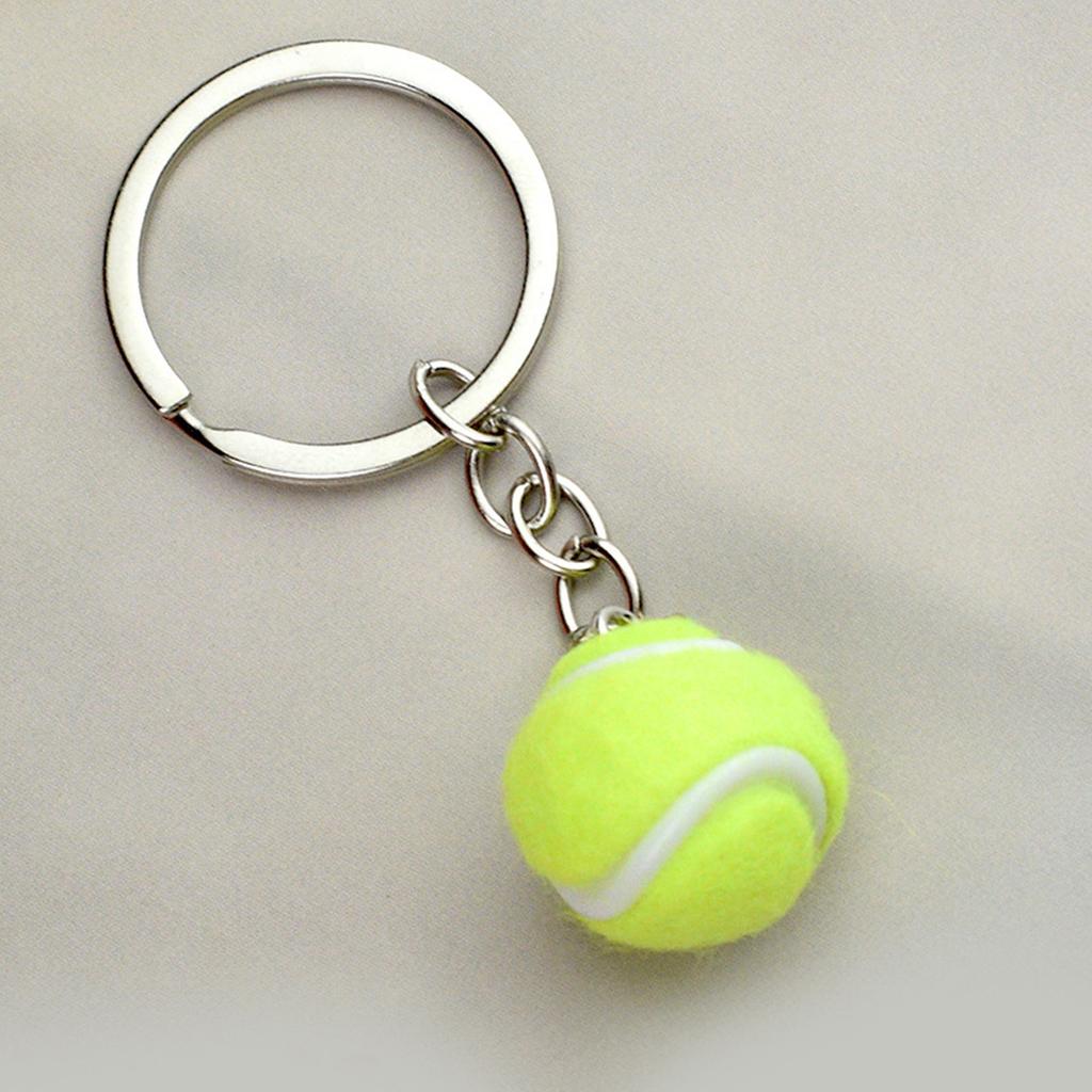 Realistic Tennis Keychain Accessory For Sports Fan Lightweight Portable Design Alloy Materials Keyring Creative Gift