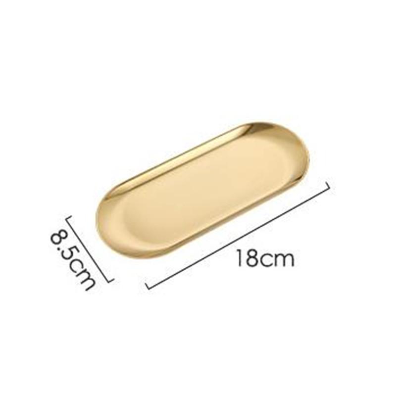 

1PC S/L Gold Stainless Steel Nail Art Equipment Plate Cosmetic Storage Tray Doctor Surgical Dental Tray False Nails Dish Tools