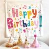 Bohemian Pattern Letter Birthday Tapestry, Happy Birthday Wall Hanging for Bedroom Living Room Dorm Room Decor