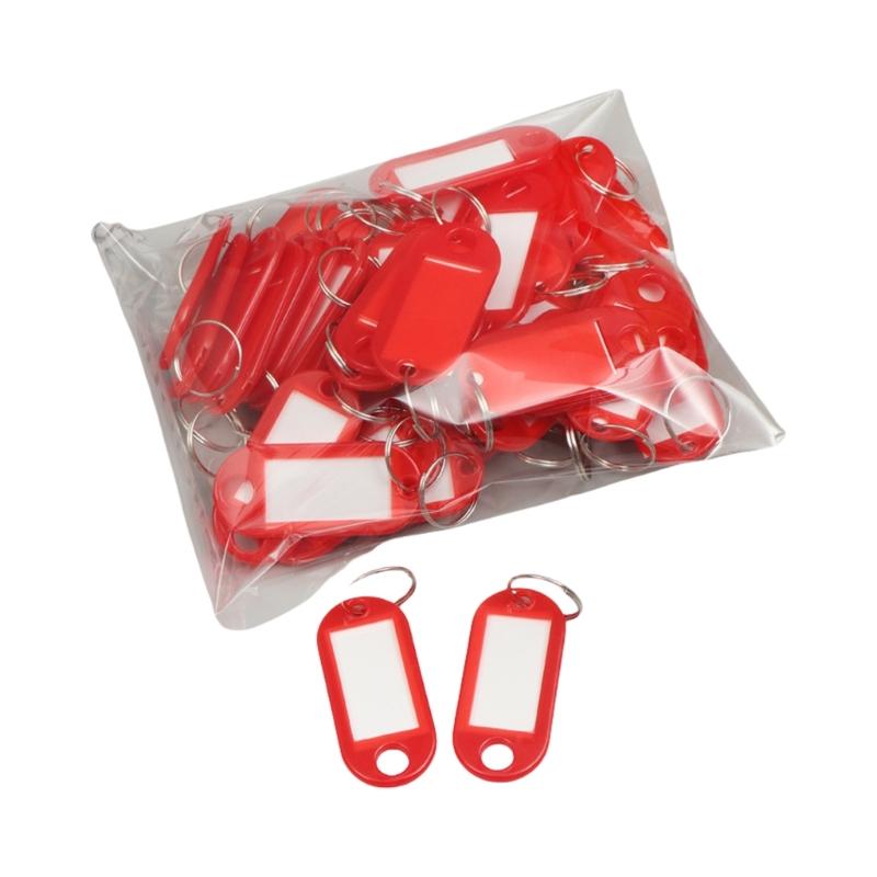 50 ks štítků na klíčenku, přívěsků na klíče s kroužky, štítků na klíče, štítků na zavazadla pro cestování, kancelář a identifikaci studentských předmětů